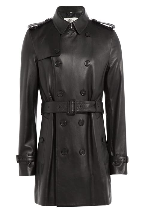 burberry leather studs collar|Leather Trench Jacket in Black .